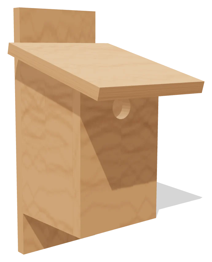 3D framing model of a birdhouse, drawn by Build to Size