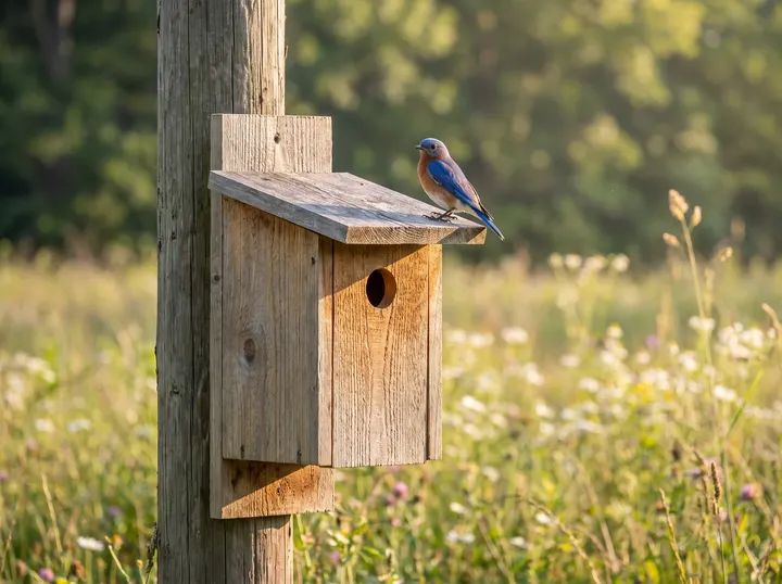 A finished birdhouse