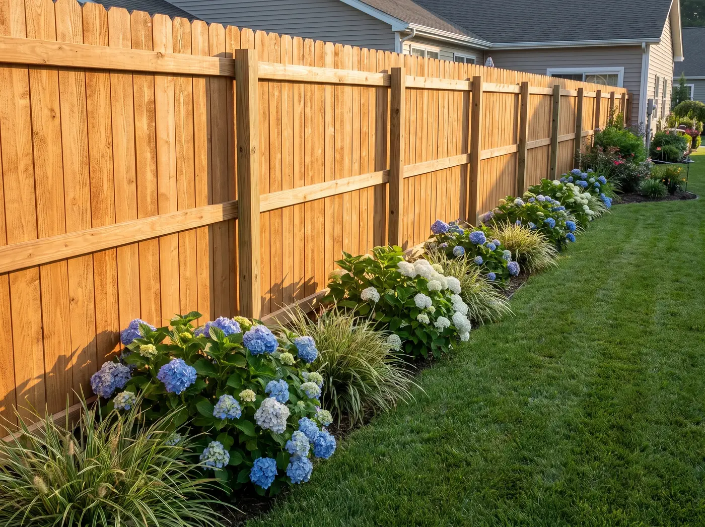 A finished fence built from a Build to Size plan